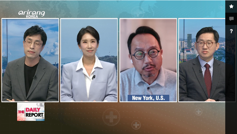 Image of interview panel on Arirang TV
